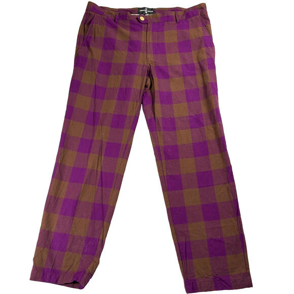 Houston White Other - Vintage Style Pants Mens 38x32 Purple Brown Plaid Houston White Retro Look Y2K!!